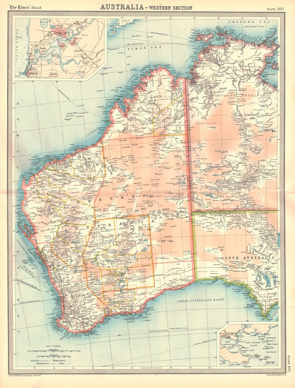 Kart over Australia - Western Section av Unbekannt