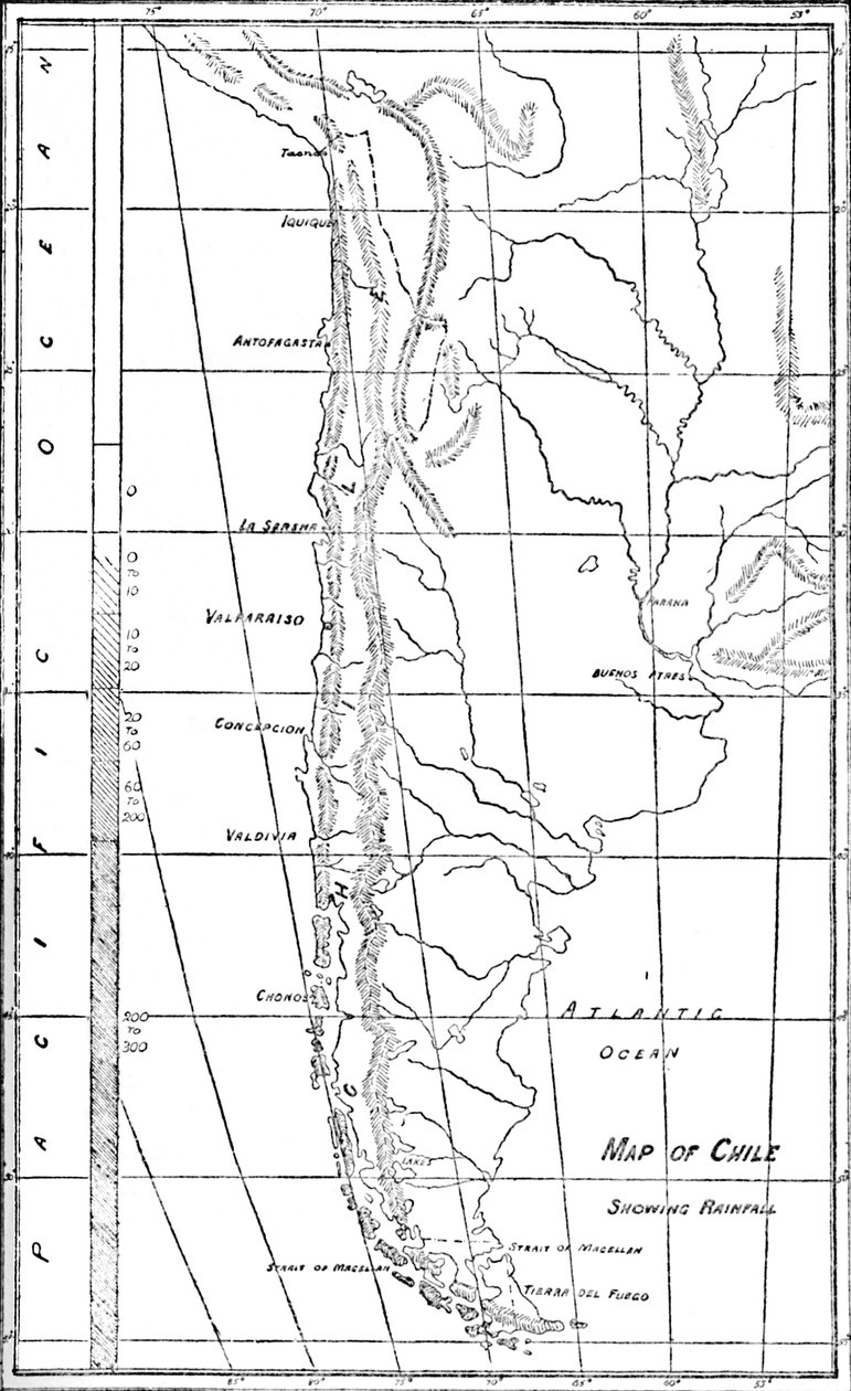 Kart over Chile, 1911 av Unbekannt