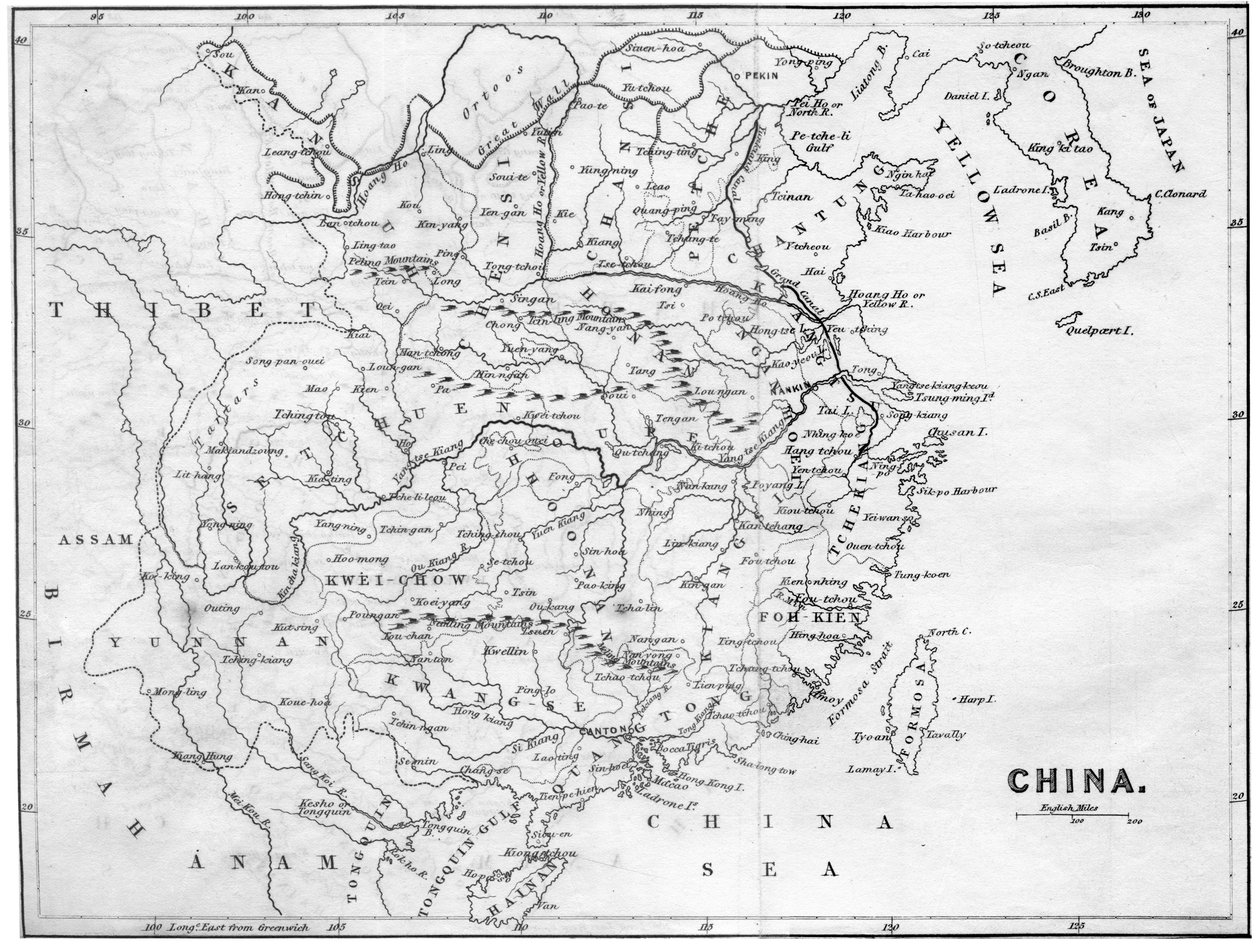 Kart over Kina, 1847 av Unbekannt