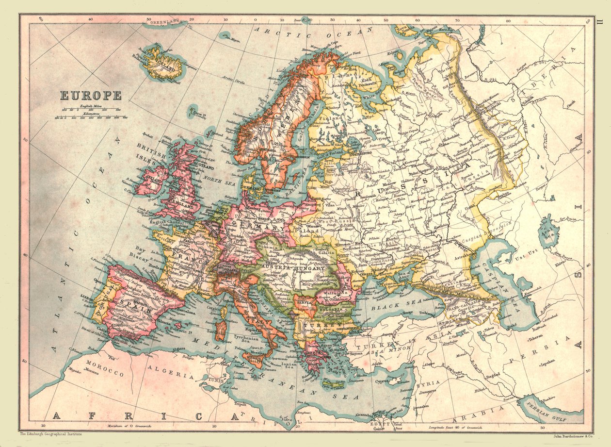 Kart over Europa, 1902. av Unbekannt