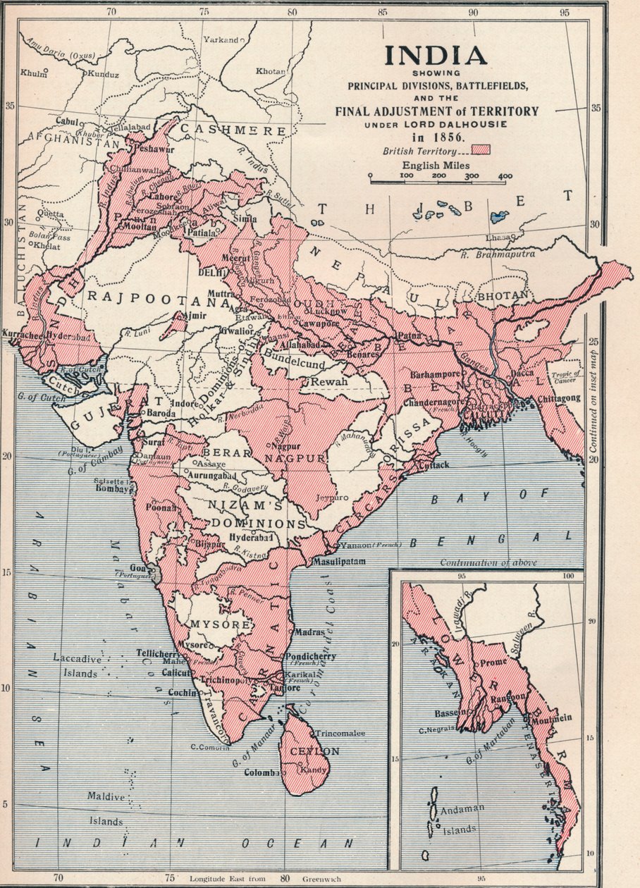 Kart over India i 1856 1906. av Unbekannt
