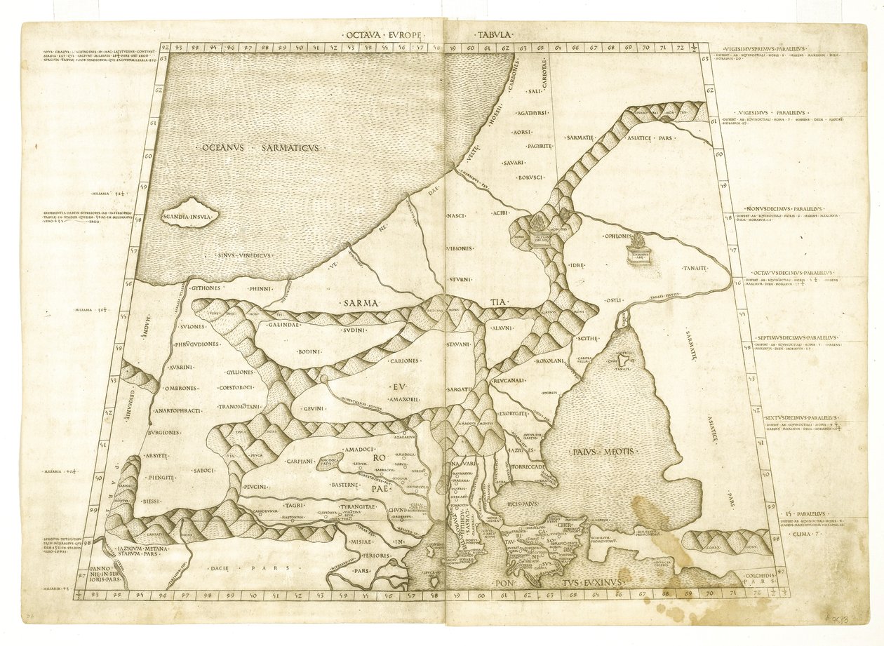 Kart over Muscovy av Ptolemy Octava Europe Tabula av Unbekannt