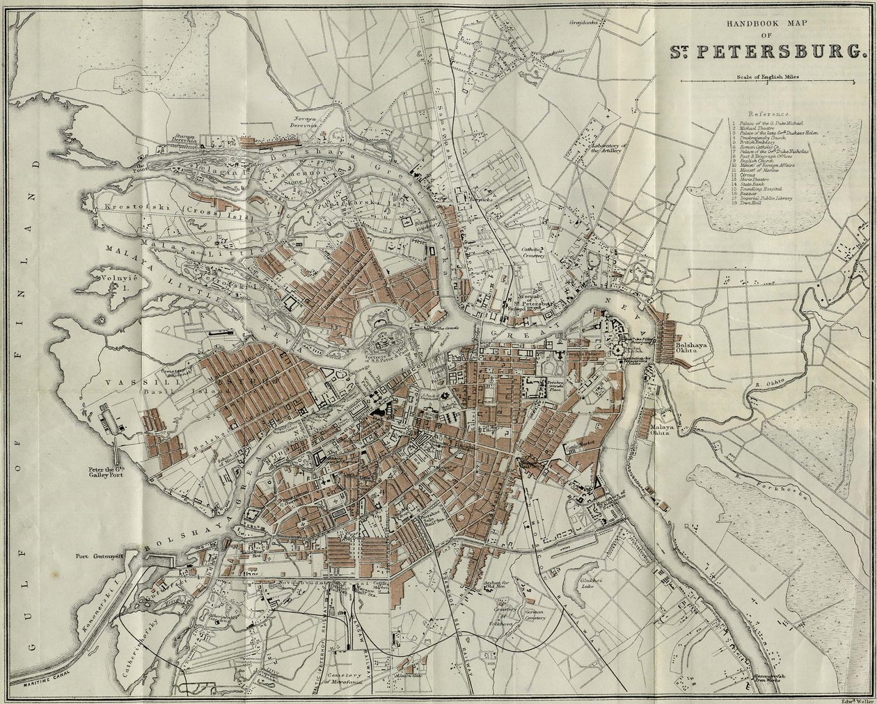 Kart over Petersburg, 1893 av Unbekannt