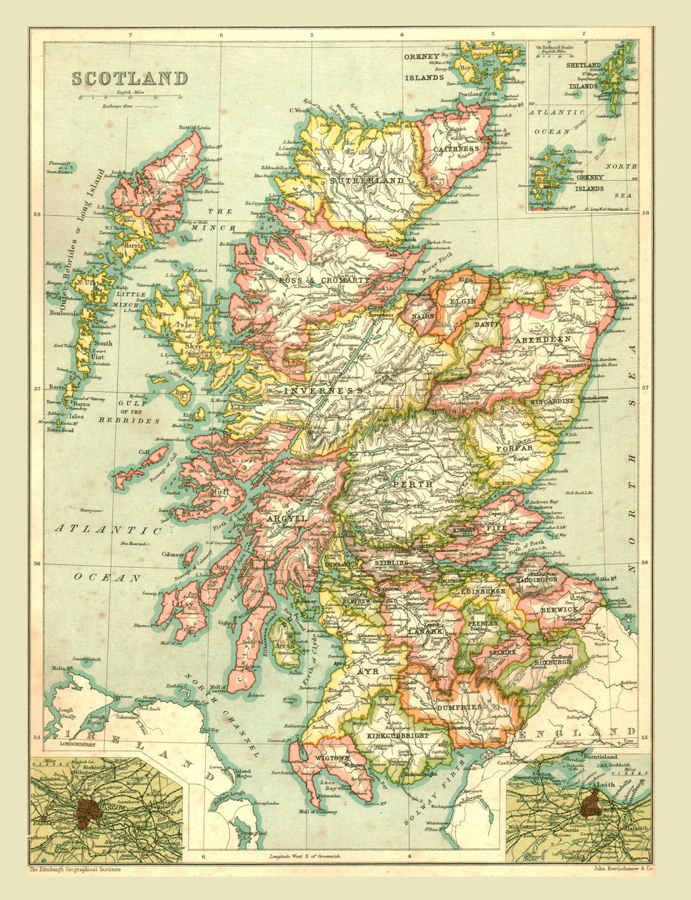 Kart over Skottland, 1902. av Unbekannt