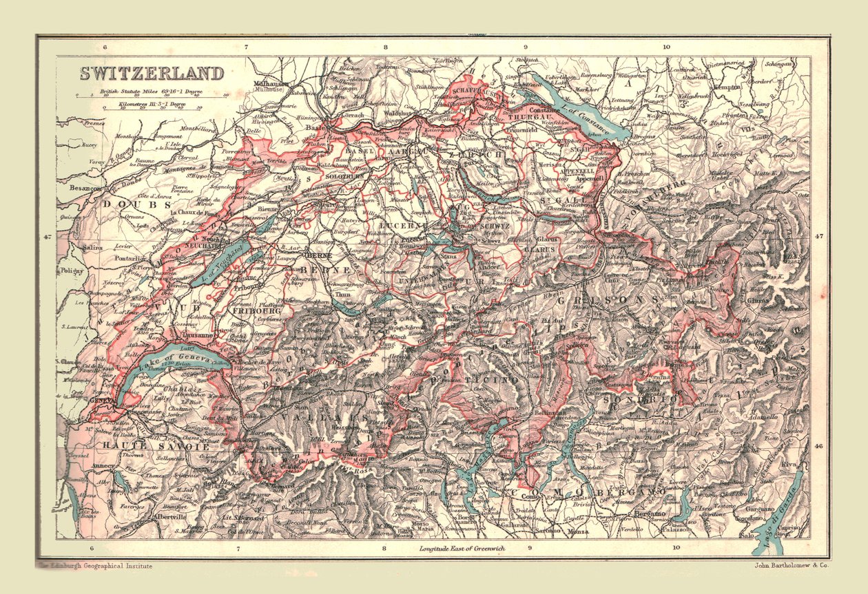 Kart over Sveits, 1902. av Unbekannt