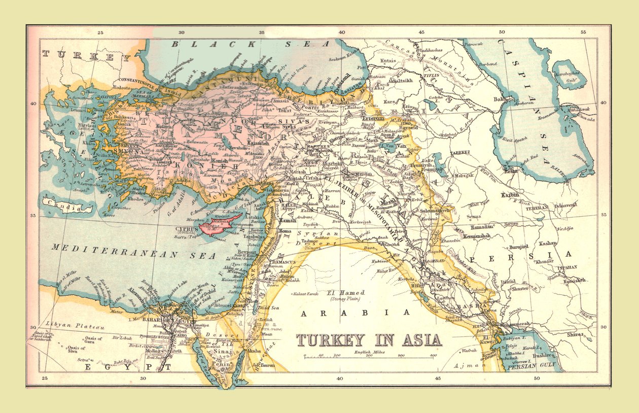 Kart over Tyrkia i Asia, 1902. av Unbekannt