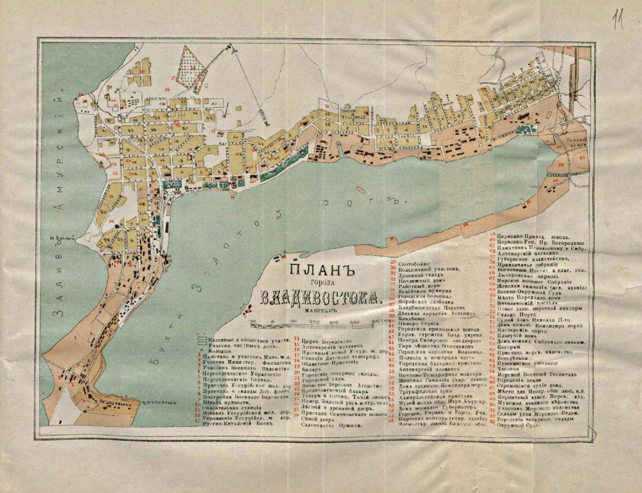Kart over Vladivostok, 1902 av Unbekannt