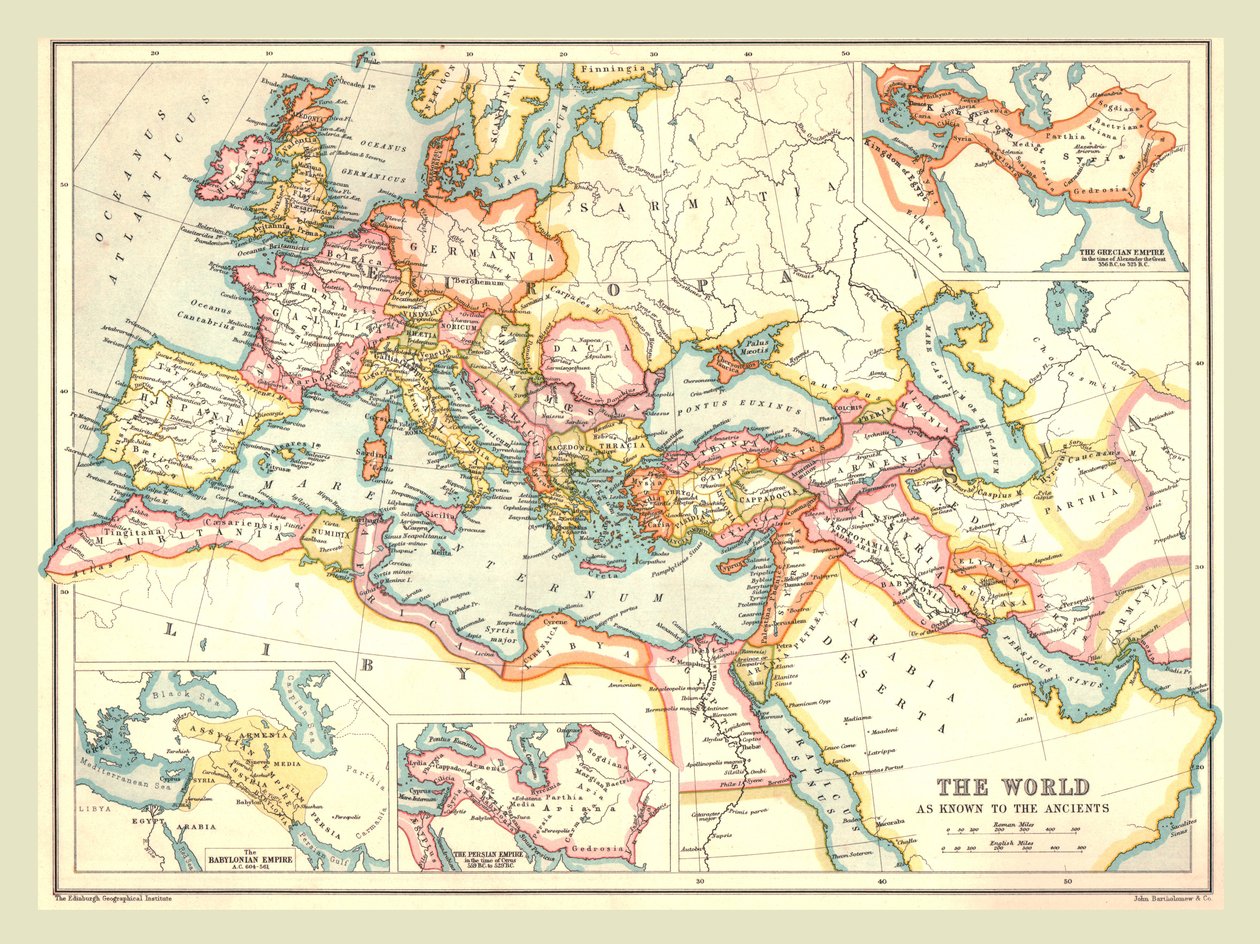 Kart over den antikke verden, 1902. av Unbekannt