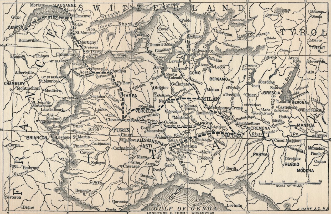 Kart over Marengo-kampanjen, 1800, 1896 av Unbekannt