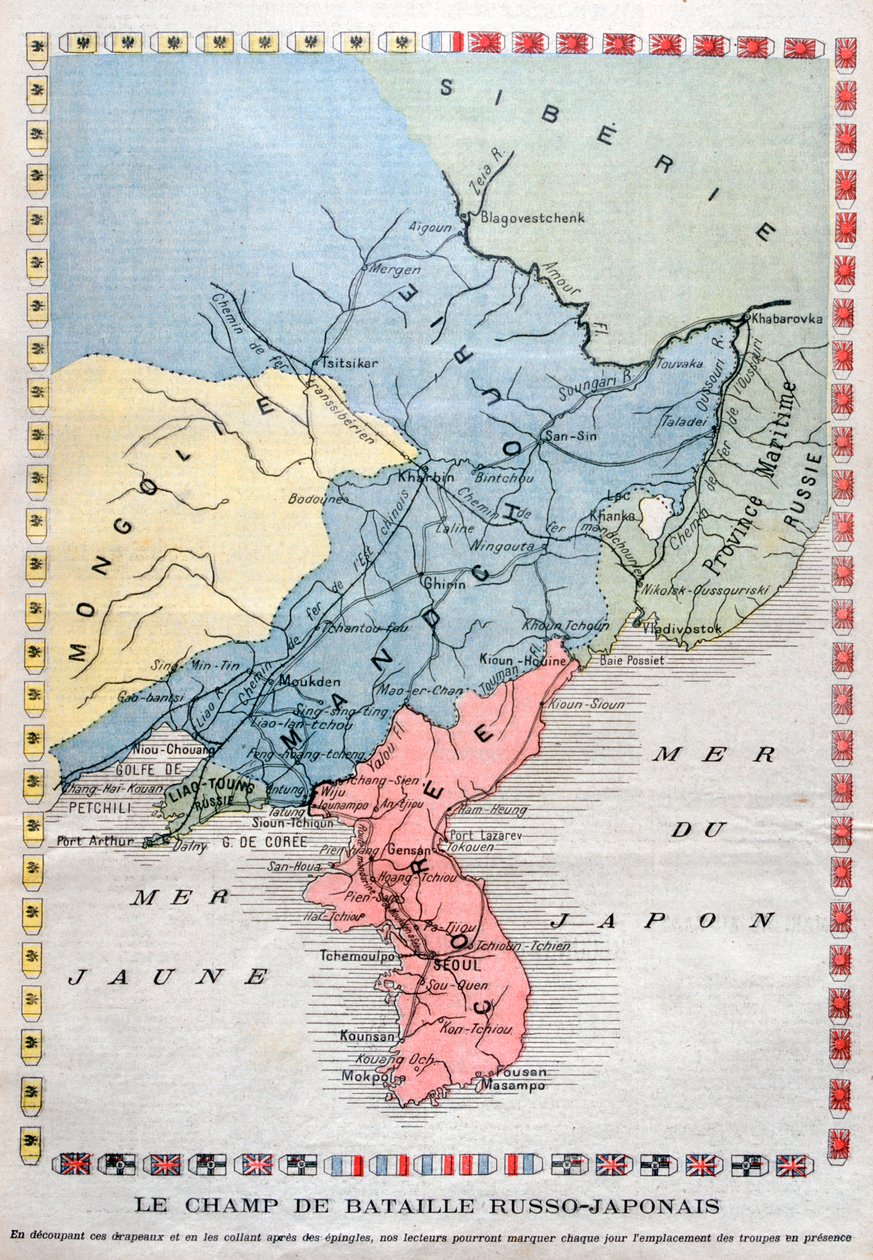 Kart over den russisk-japanske krigen, 1904 av Unbekannt