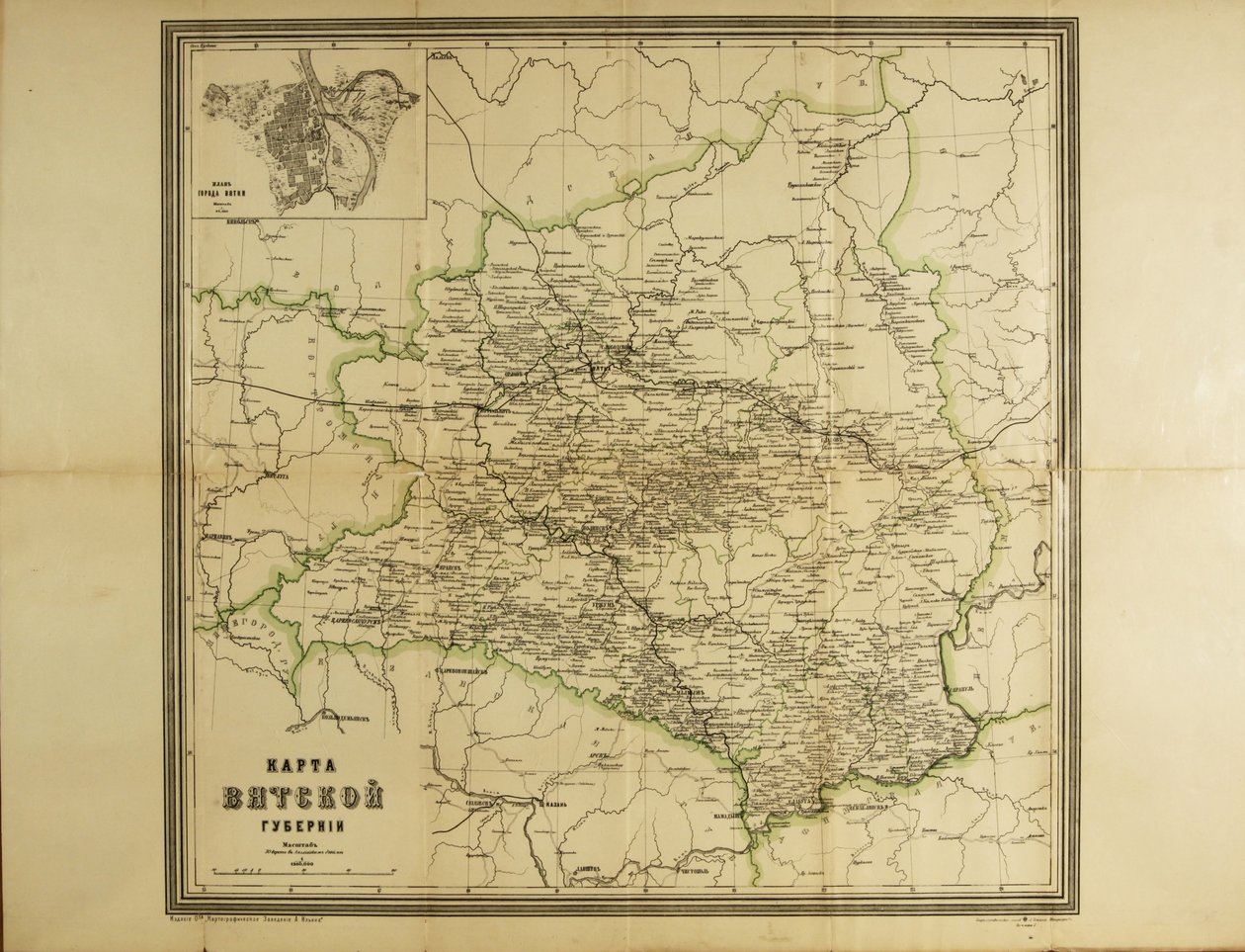 Kart over Vyatka Governorate, ca. 1914 av Unbekannt