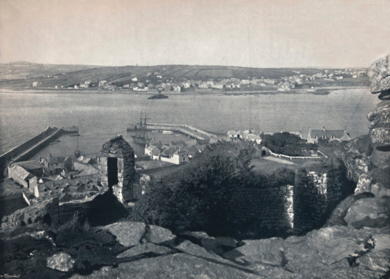 Marazion - generell utsikt, viser havnen, 1895 av Unbekannt