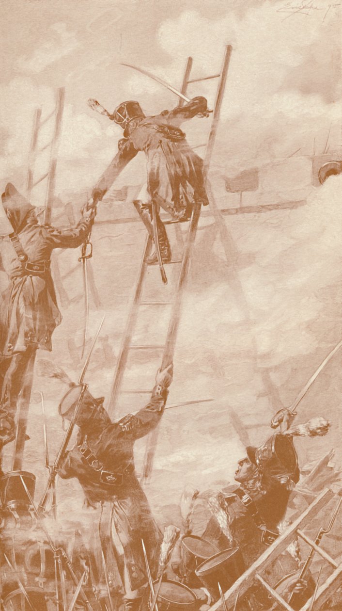 Marbot og Labédoyère skalerer veggen i Ratisbon, 1809, 1896 av Unbekannt