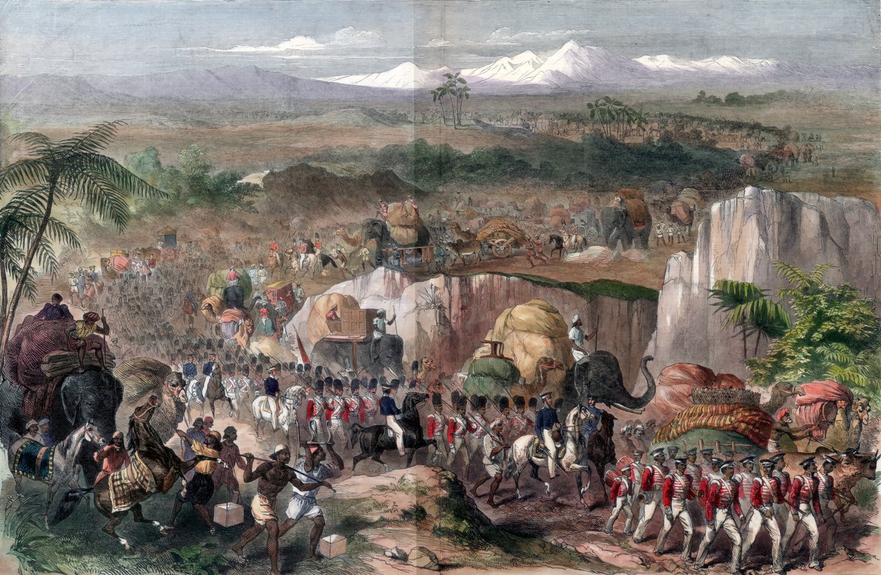 Mars av tropper i India, 1848 av Unbekannt