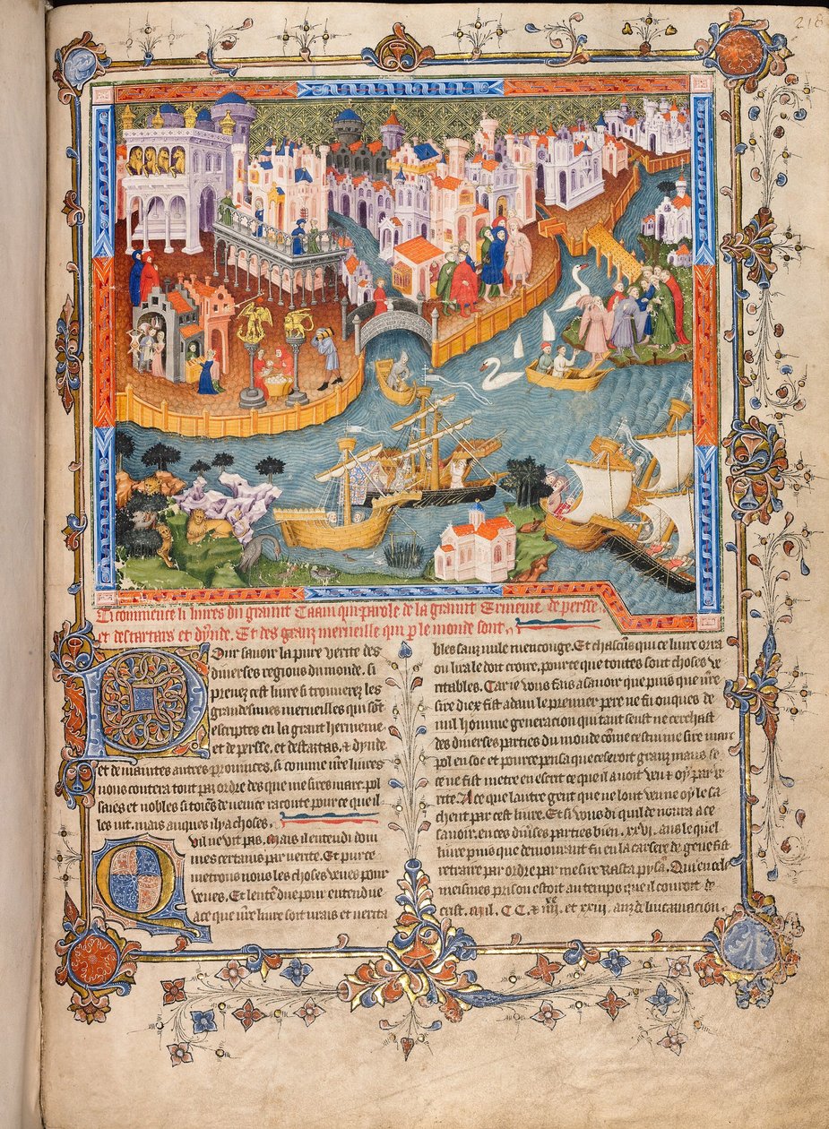 Marco Polos avgang fra Venezia i 1271 Fra Marco Polos Travels, ca 1400 av Unbekannt