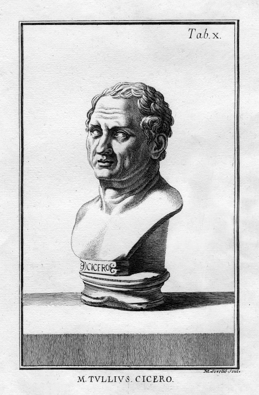 Marcus Tullius Cicero, romersk lærd, forfatter og statsmann fra det 1. århundre f.Kr av Unbekannt