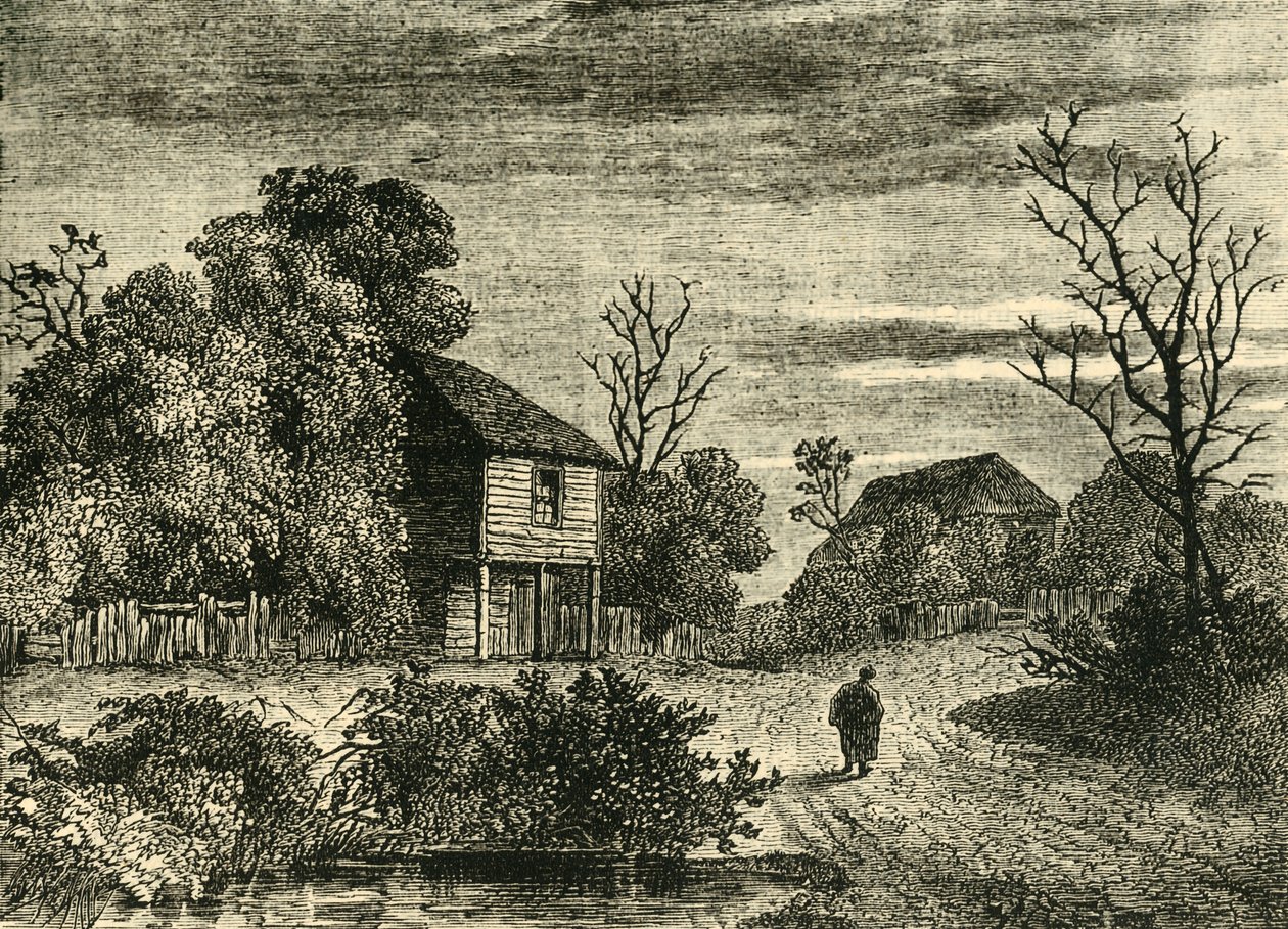 Margaret Finchs Cottage, Norwood i 1808, c1878. av Unbekannt