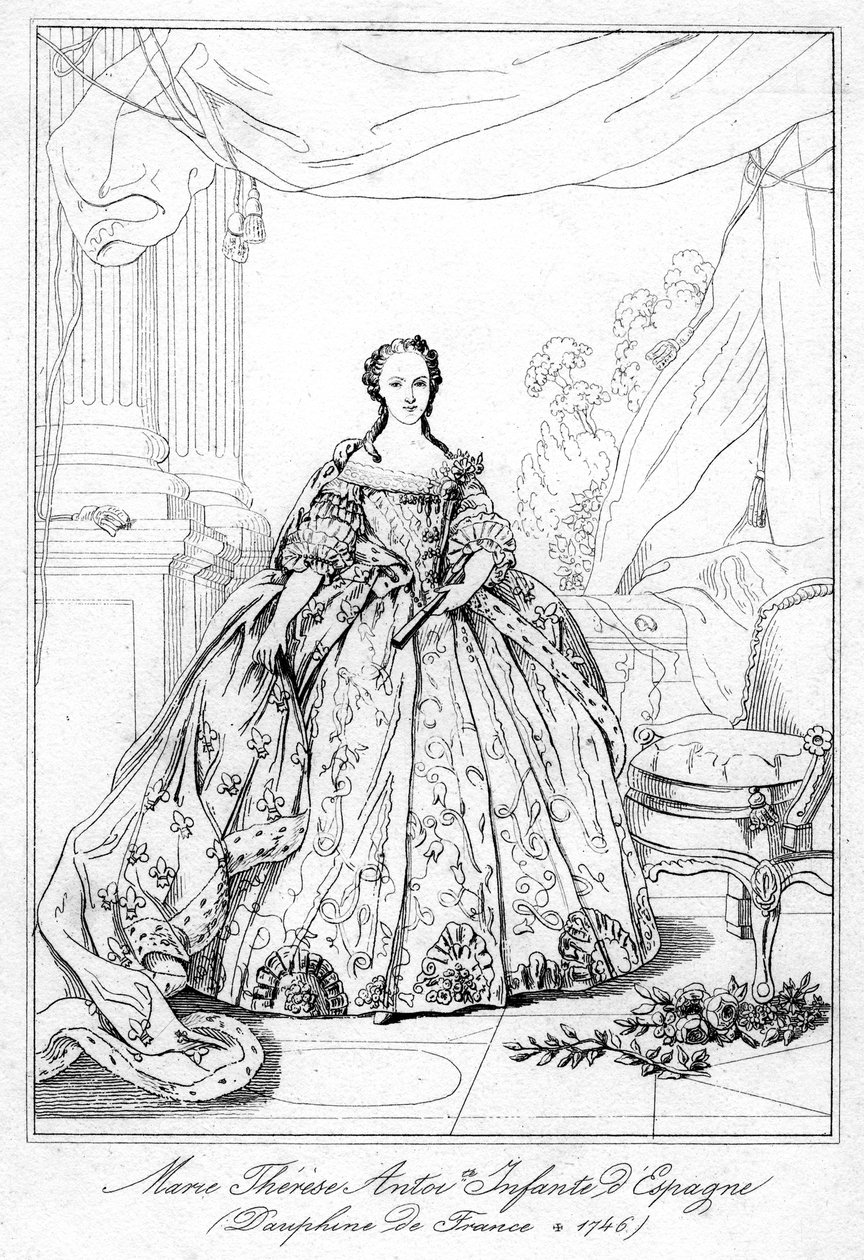 Maria-Teresa av Spania, datter av kong Filip V av Spania, 1726-1746 av Unbekannt