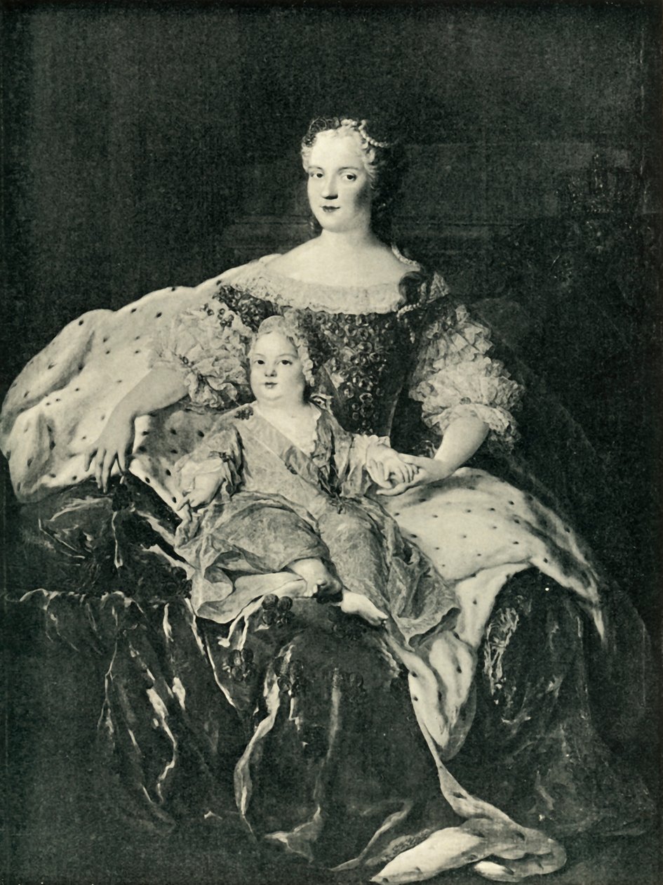 Maria Leszczynska and the Dauphin, c1730, 1903. av Unbekannt