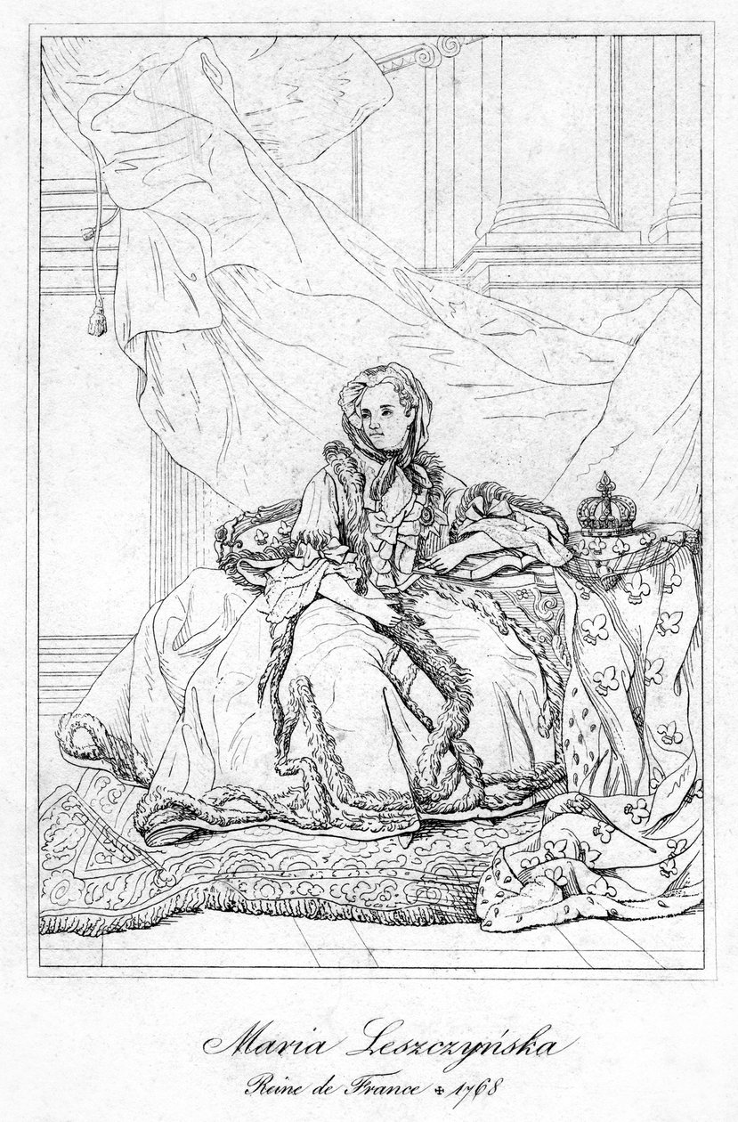Maria Leszczynska, dronningkonsort av Louis XV av Frankrike, ca. 1600-tallet av Unbekannt
