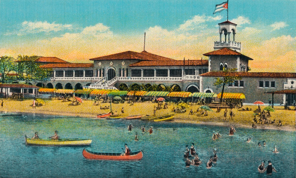 Marianao badestrand, Havana, Cuba, c1910 av Unbekannt