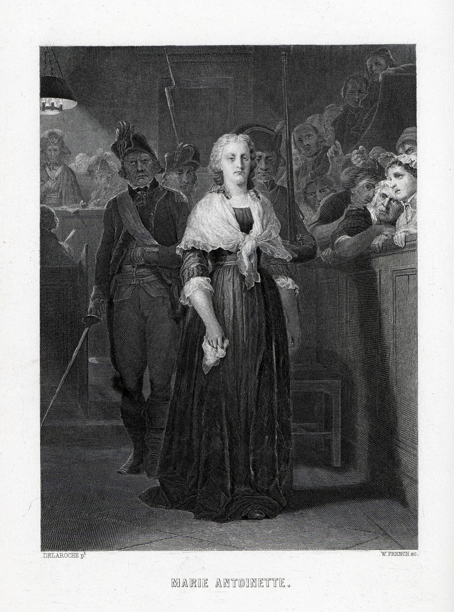 Marie Antoinette forlater konvensjonen etter dom, 1882 av Unbekannt