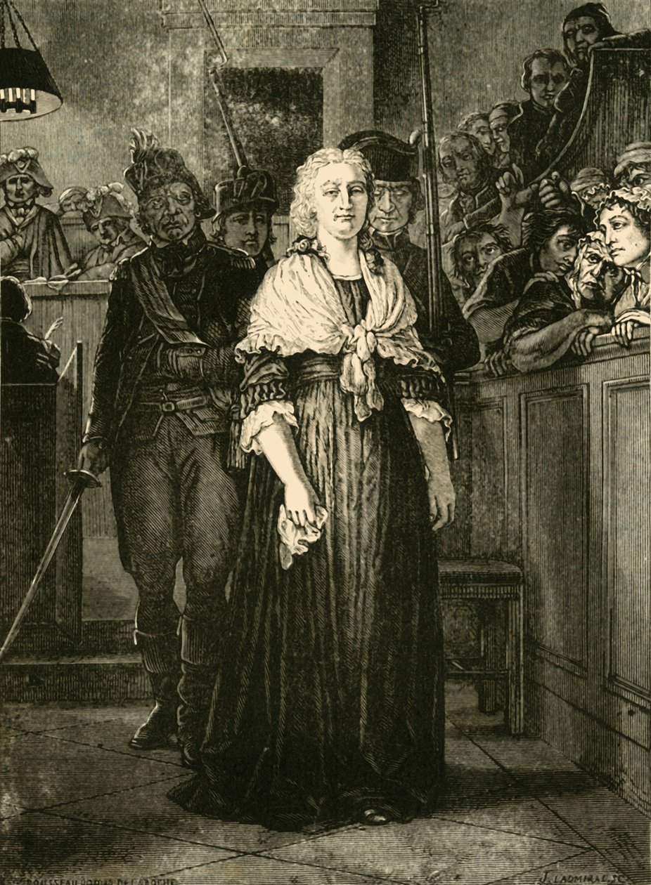Marie Antoinette forlater det revolusjonære domstolen, 1793, 1890. av Unbekannt
