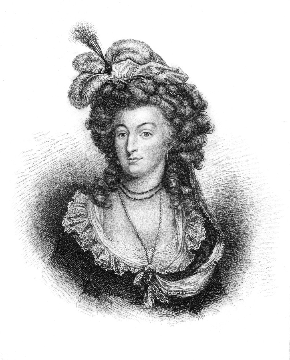 Marie Antoinette, dronningkonsort av Louis XVI av Frankrike, 1843 av Unbekannt