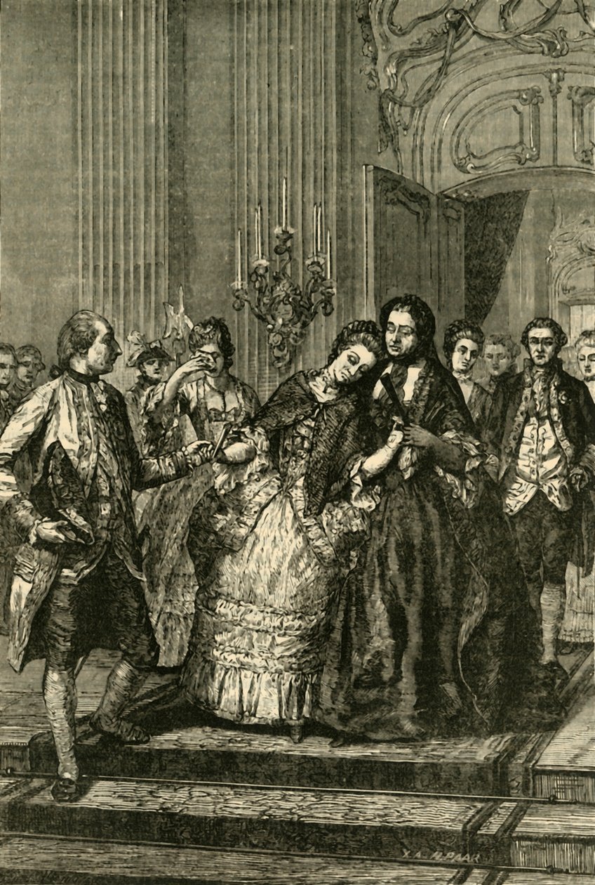 Marie Antoinette tar avskjed med moren, 1770, 1890. av Unbekannt