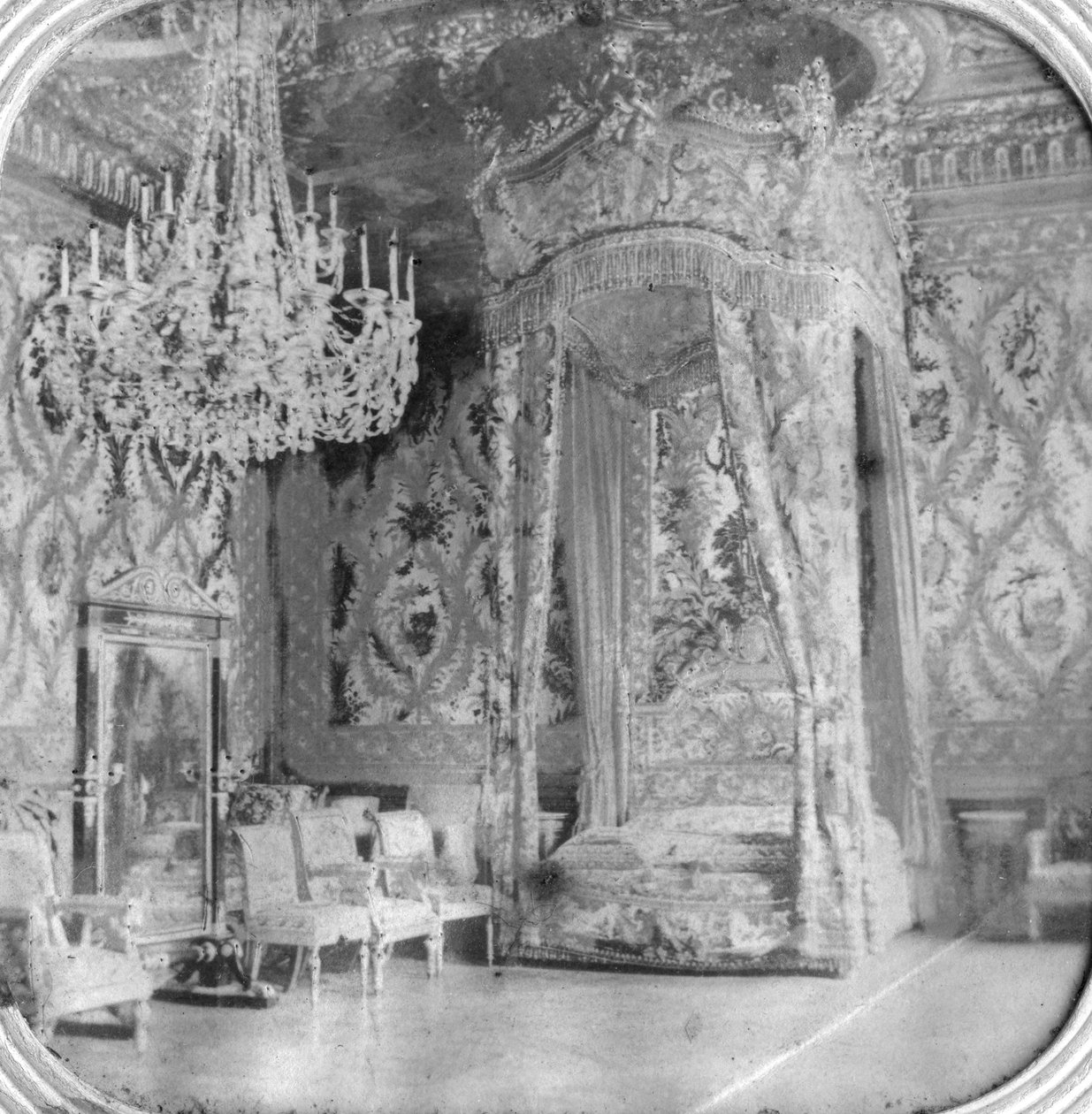 Marie Antoinettes soverom, Palace of Fontainebleau, Frankrike, slutten av 1800- eller begynnelsen av 1900-tallet av Unbekannt