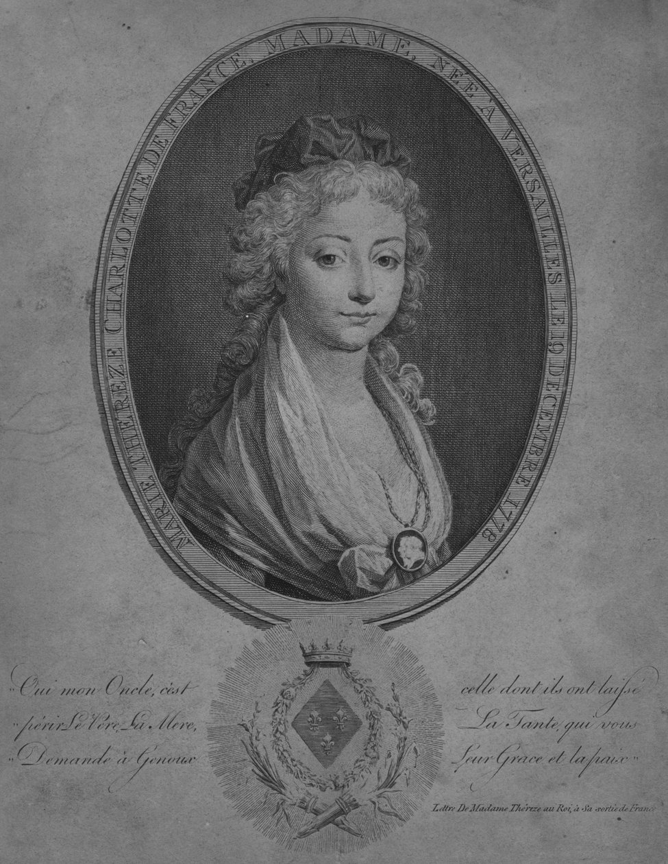Marie Therese av Angouleme, hertuginne de Bourbon, tidlig på 1800-tallet av Unbekannt