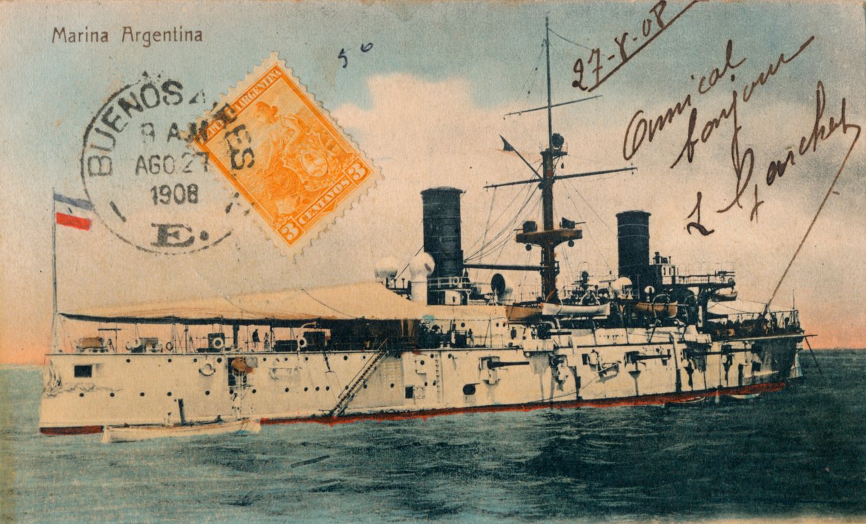 Den argentinske marinen. Slagskip, Belgrano, c1908 av Unbekannt