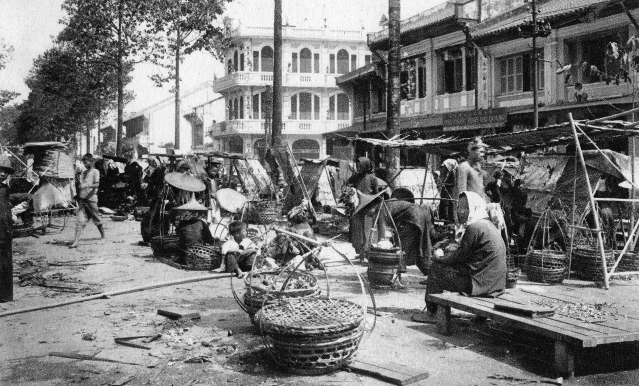 Marked, Cholon, Saigon, Vietnam, 1900-tallet av Unbekannt