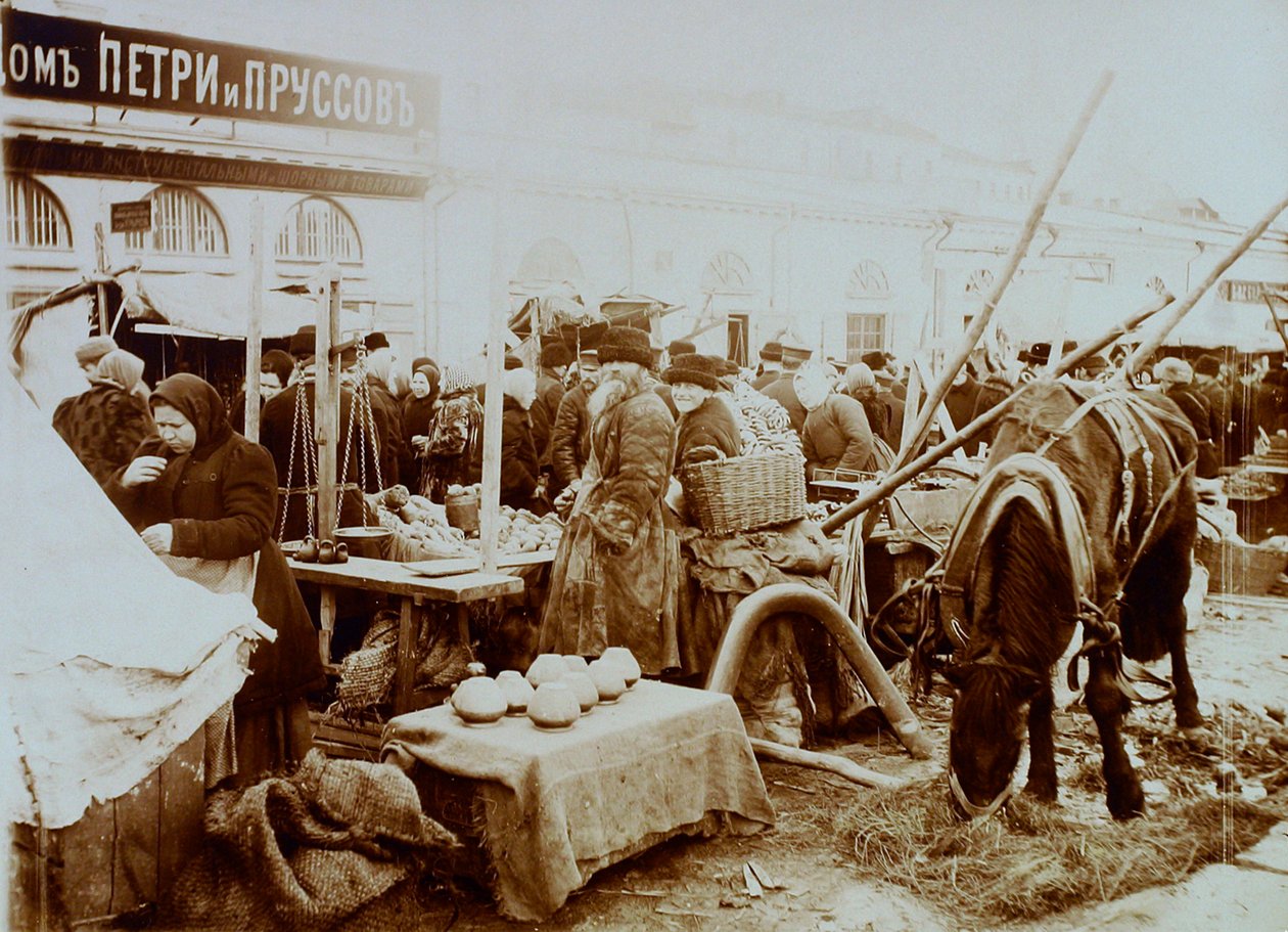 Marked på Moskvoretskaya-vollen, Moskva, Russland, 1911 av Unbekannt
