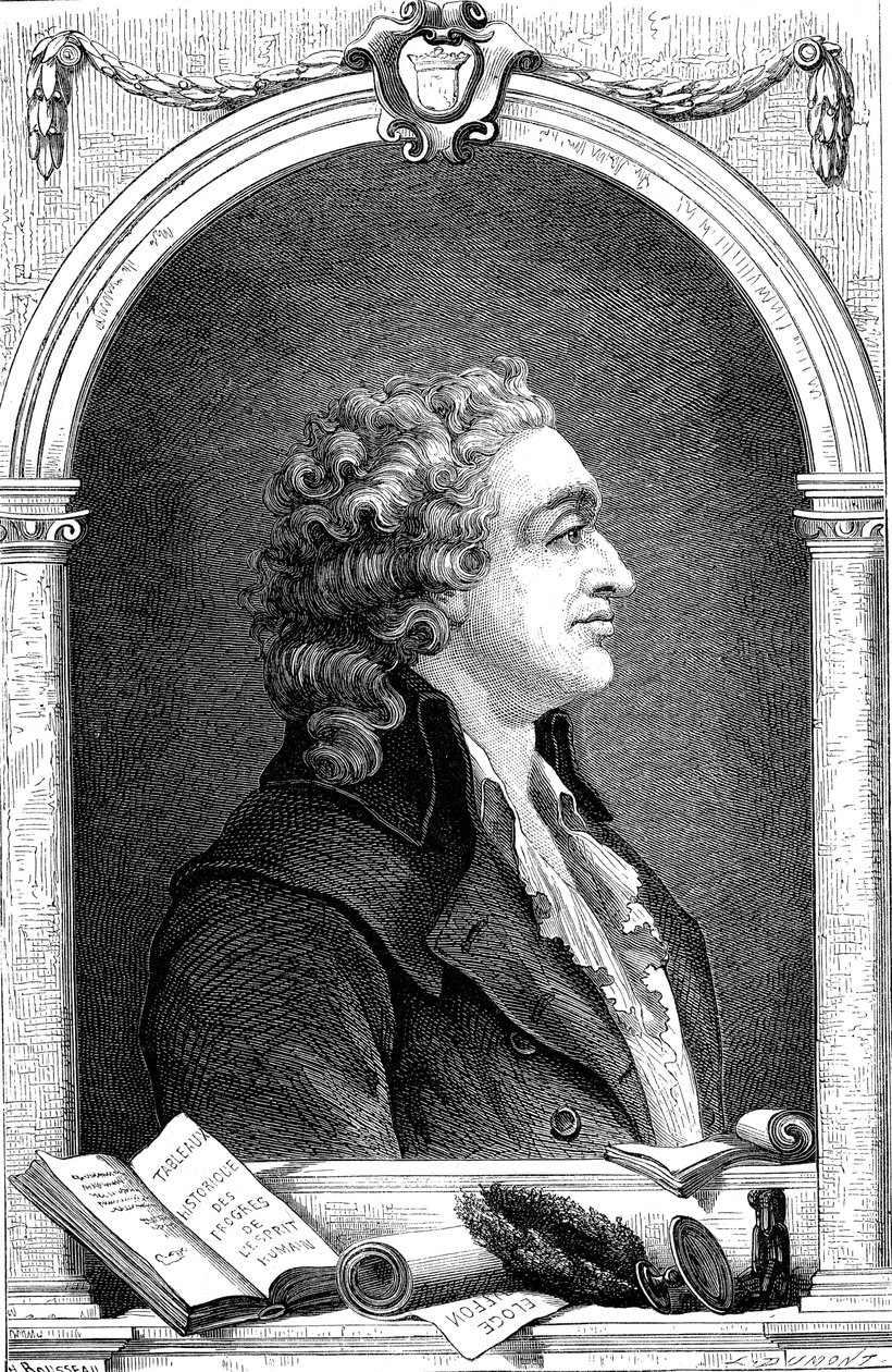 Marquis de Condorcet 1743-1798, fransk opplysningsfilosof og sosiolog, 1874 av Unbekannt
