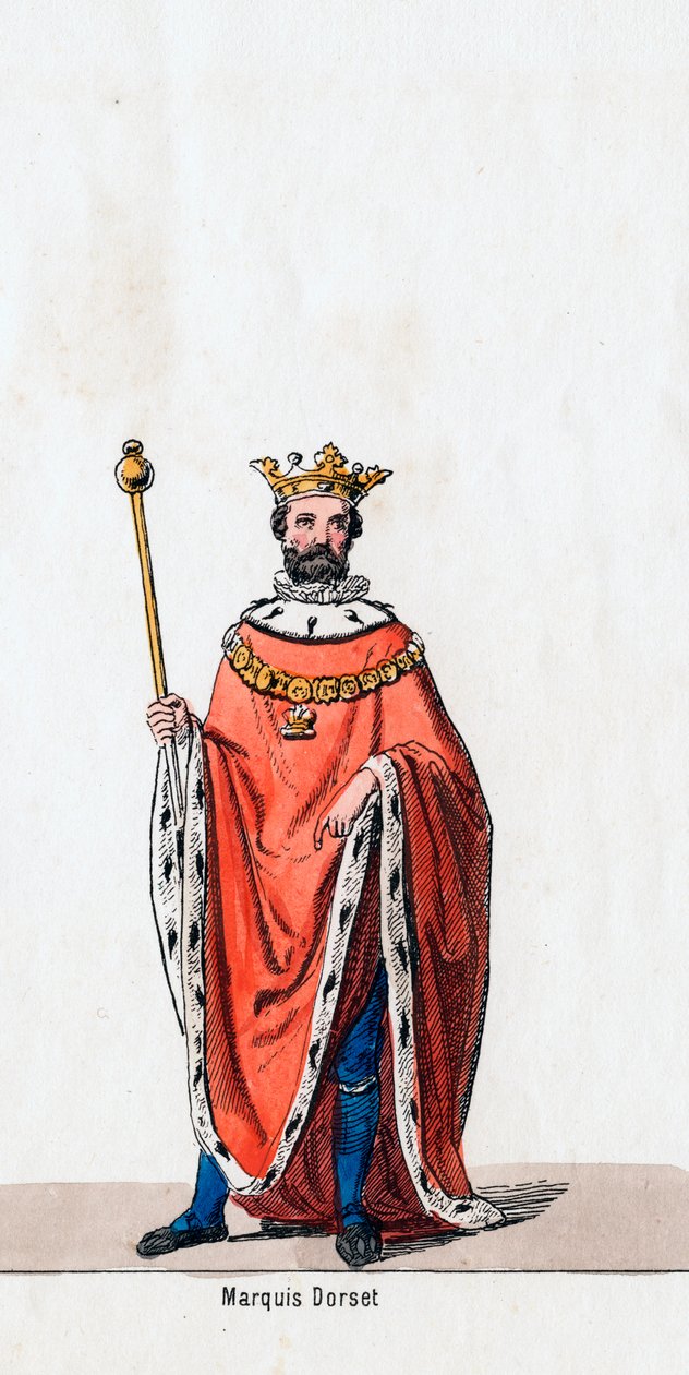 Marquis of Dorset, kostymedesign for Shakespeares skuespill, Henry VIII, 1800-tallet av Unbekannt
