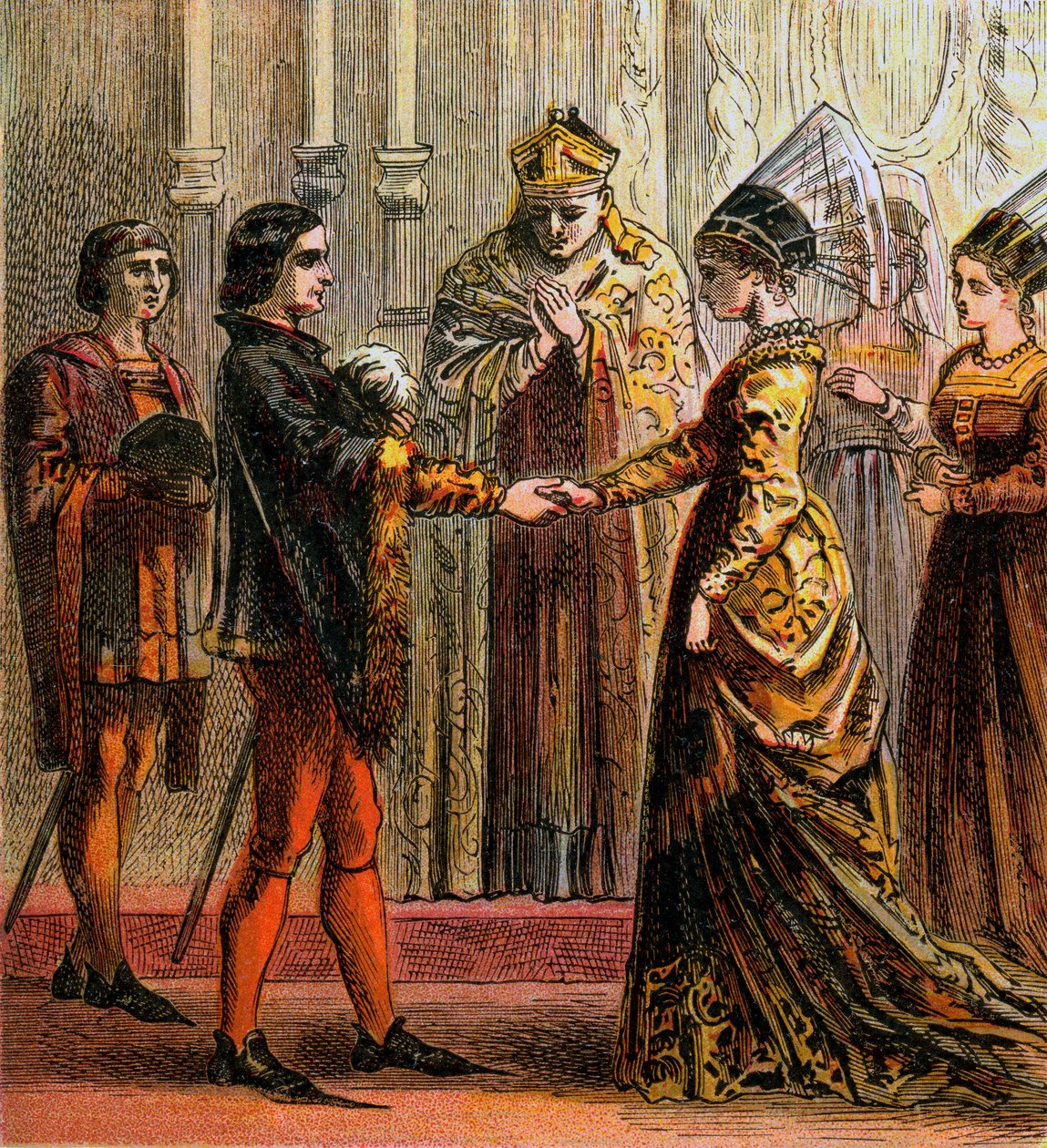 Ekteskap med Henrik V, 1420, c1850 av Unbekannt