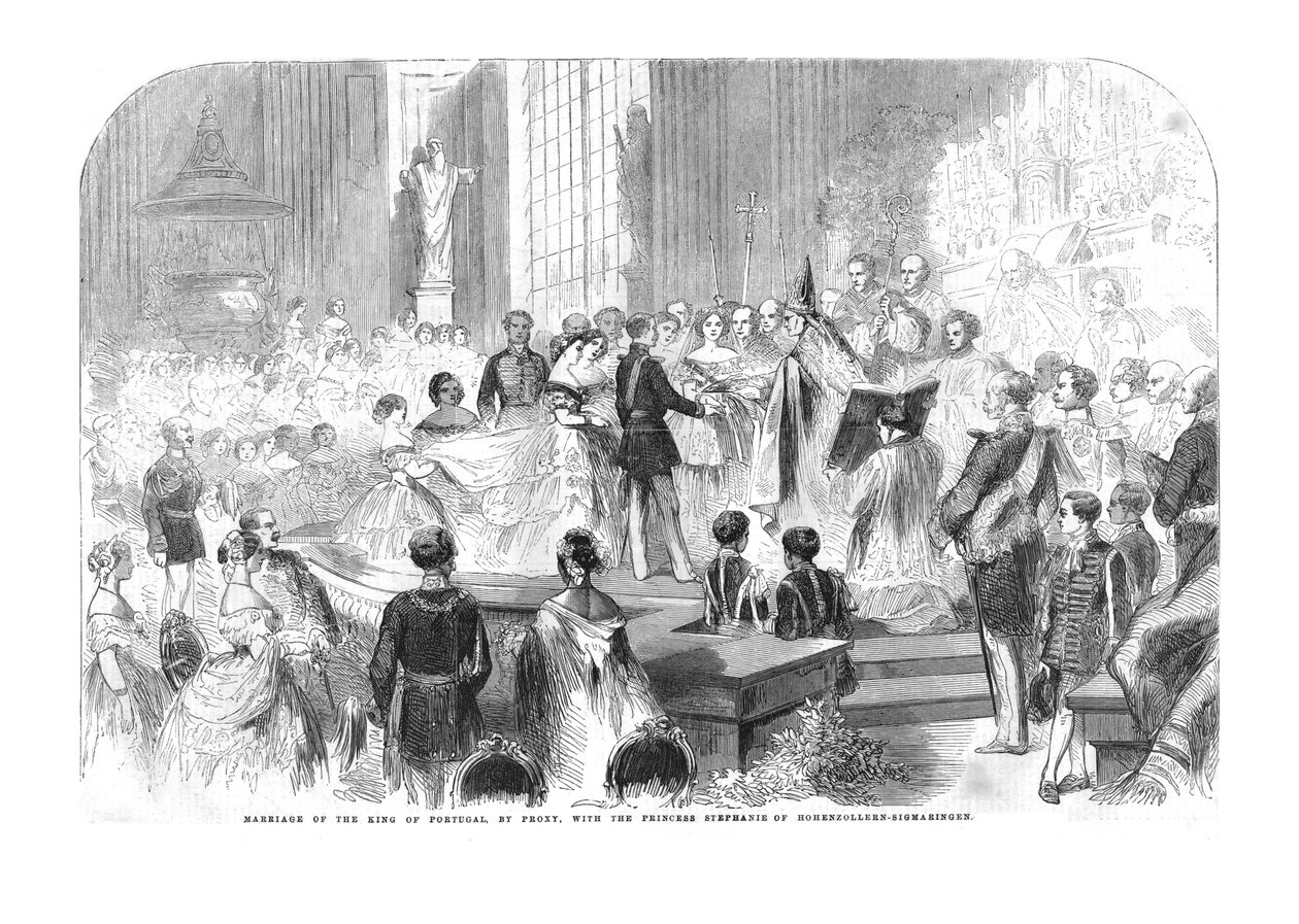 Ekteskap med kongen av Portugal, ved fullmektig, med prinsesse Stephanie, 1858 av Unbekannt