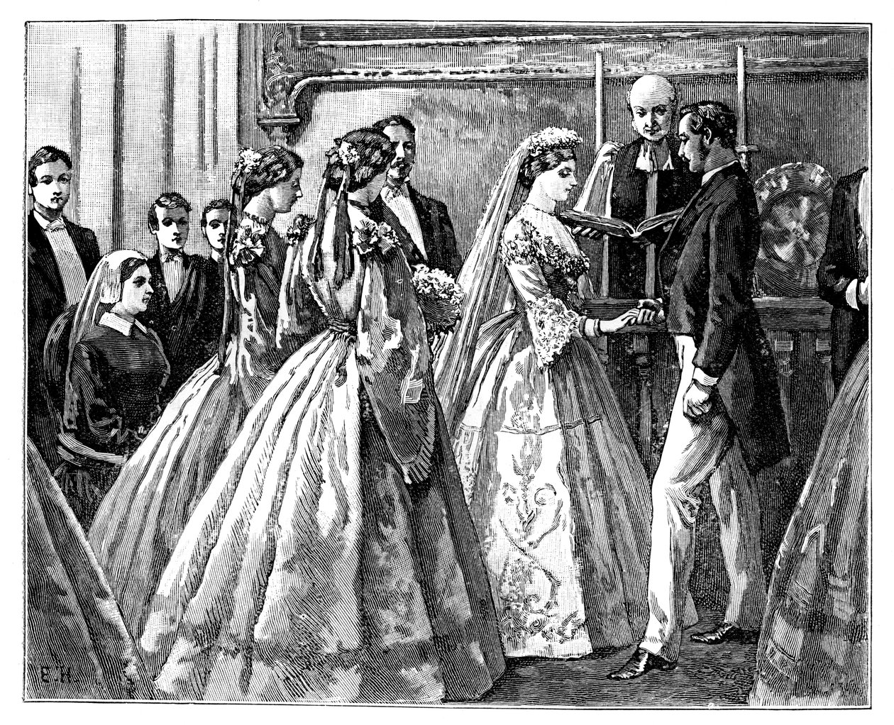 Ekteskap med prinsesse Alice og Ludwig IV, storhertug av Hessen, 1. juli 1862 sent på 1800-tallet av Unbekannt