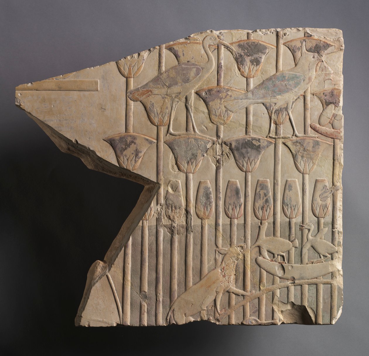 Myrscene med katt og fugler, ca. 667-647 f.Kr. av Unbekannt