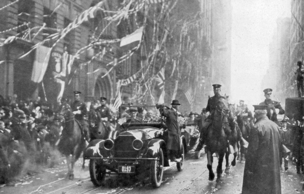 Marshal Joffre og Viviani ankommer New York, første verdenskrig, 9. mai 1917 av Unbekannt