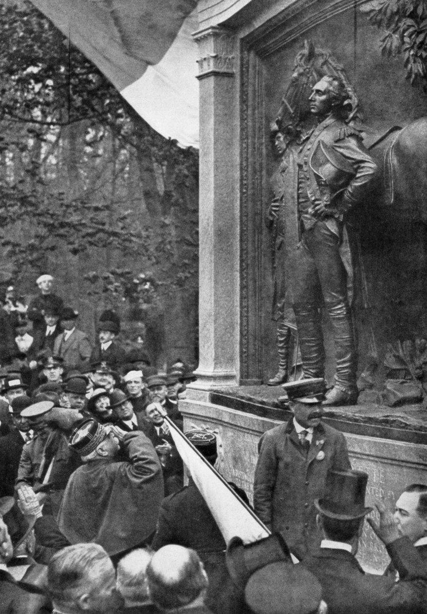 Marshal Joffres hyller Marquis de Lafayette, Prospect Park, Brooklyn, New York, USA, 1917 av Unbekannt
