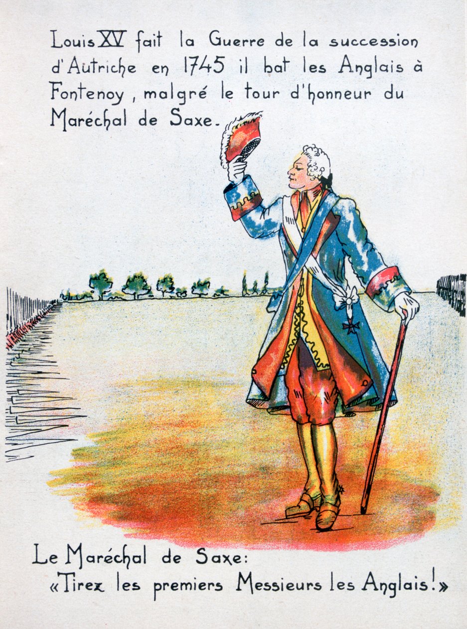Marshal Maurice de Saxe, slaget ved Fontenoy, 11. mai 1745 20. århundre av Unbekannt