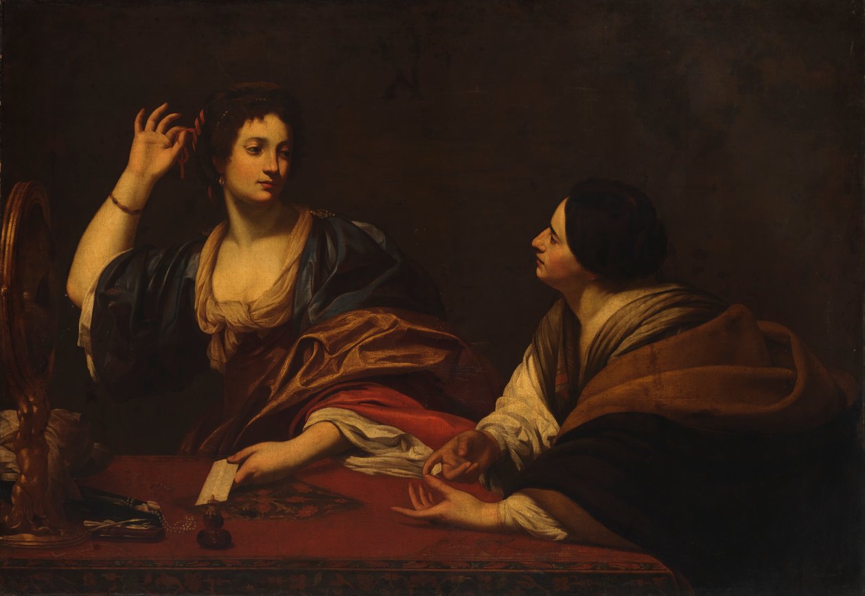 Martha skjeller ut hennes forfengelige søster Maria Magdalena, 1600-tallet. av Unbekannt