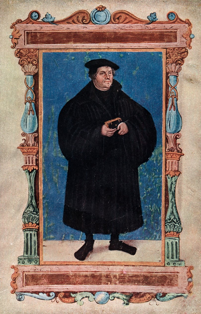 Martin Luther, tysk teolog og augustinermunk, 1800-tallet av Unbekannt