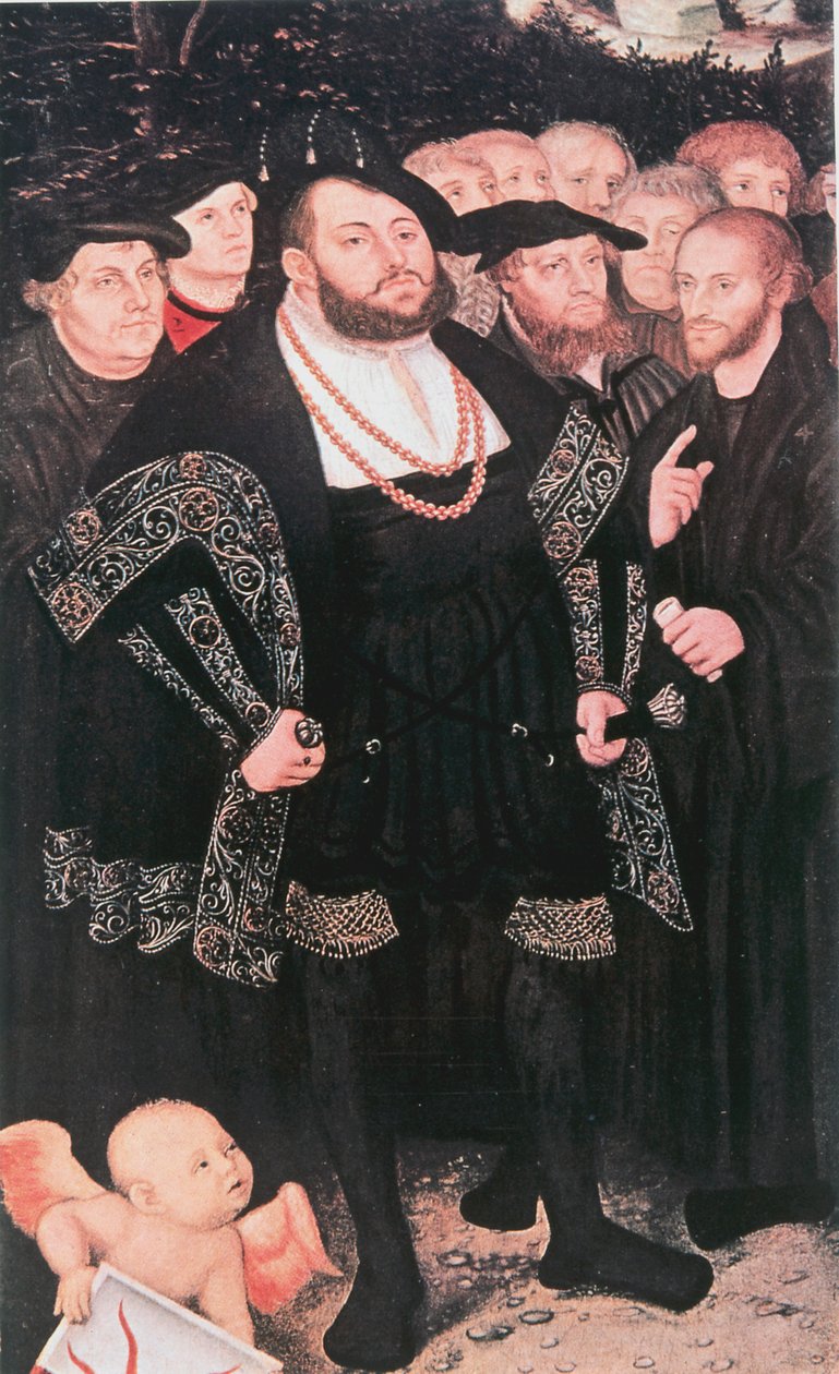 Martin Luther med reformatorer, c1530 av Unbekannt
