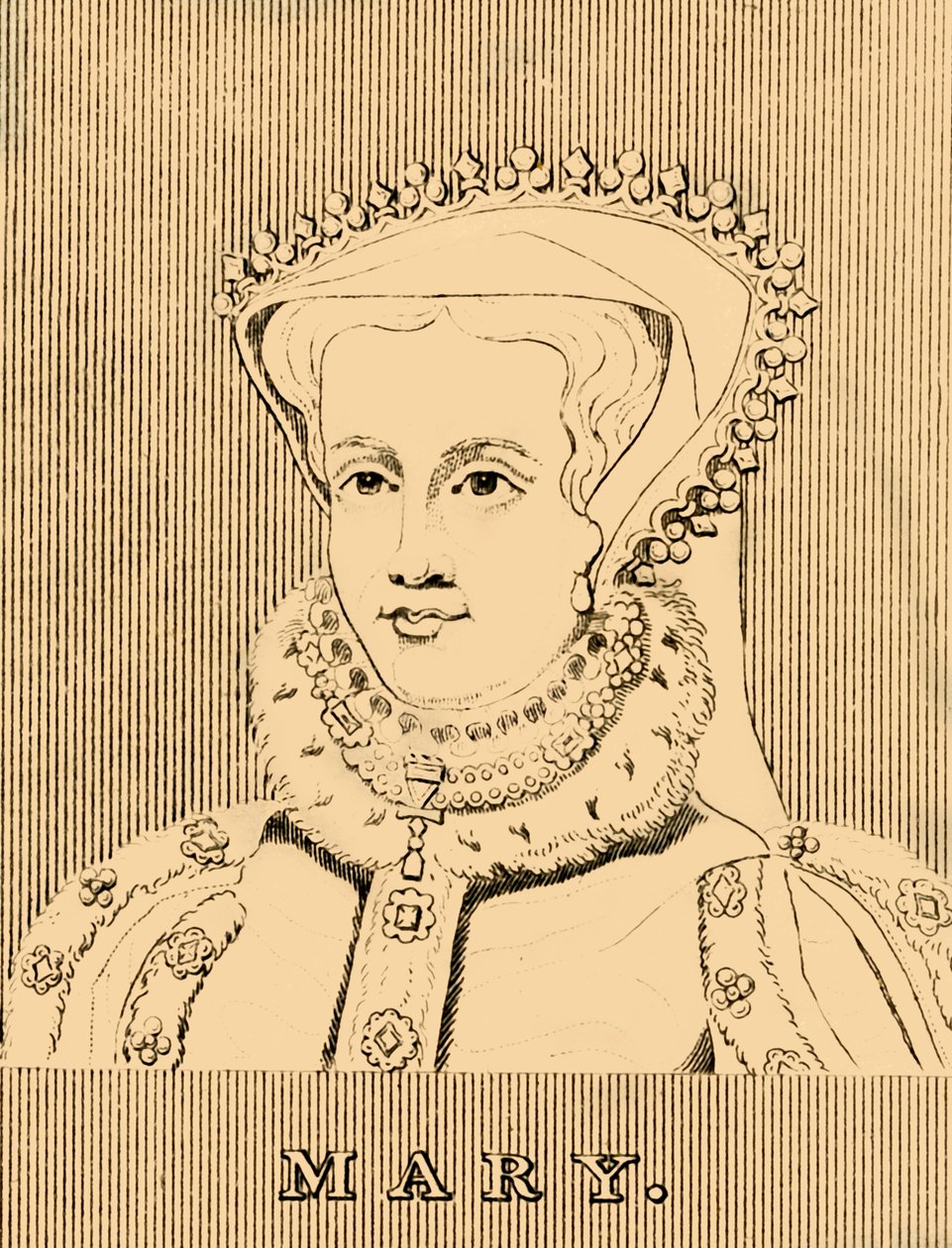 Mary, 1516-1558, 1830. av Unbekannt