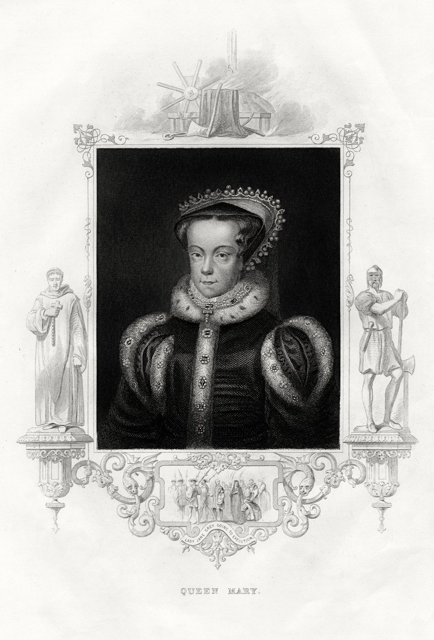Mary I 1516-1558, også kjent som Mary Tudor, 1860 av Unbekannt