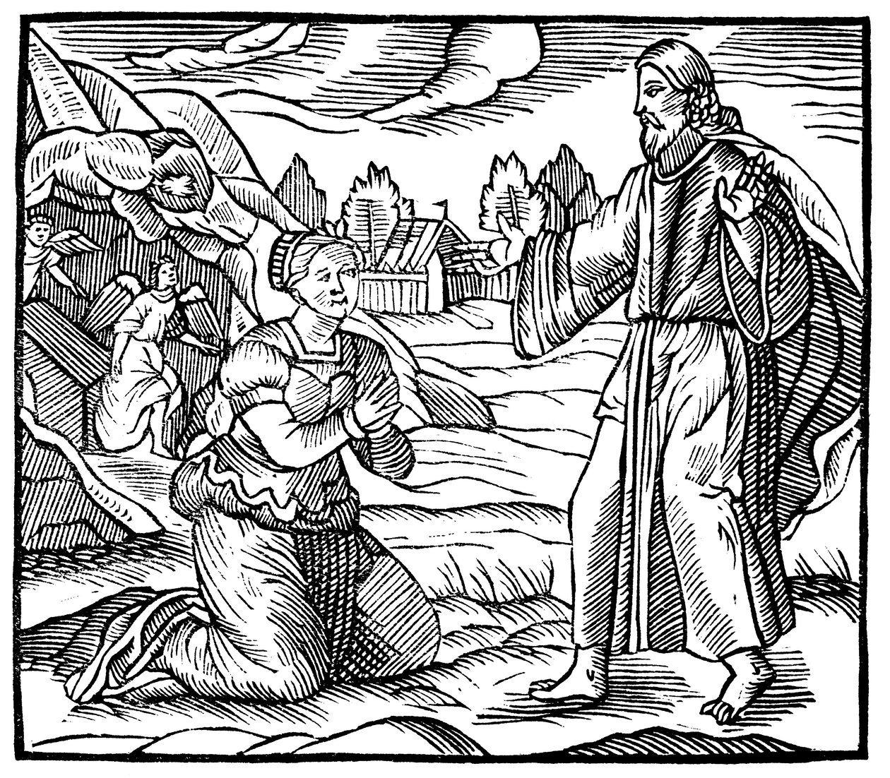 Maria Magdalena ser åpenbaringen av den oppstandne Jesus Kristus, c1500 av Unbekannt