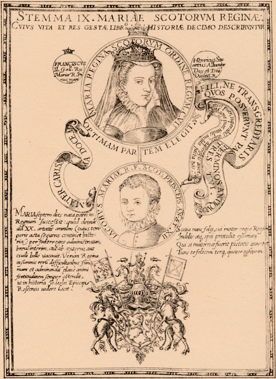 Mary, dronning av Skottene 1542-1587 og kong James VI og I 1566-1625, 1889 av Unbekannt